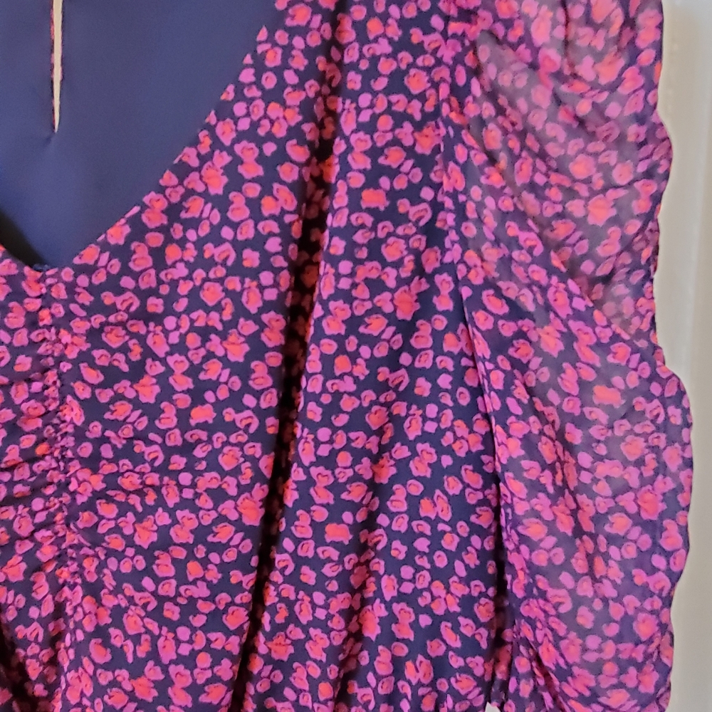 Madewell silk rose print dress